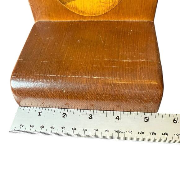 Vintage MCM Bookends Solid Wood Owl Design 1970’s - Picture 5 of 8